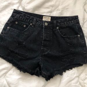 Brandy Melville Black Denim Shorts Size Medium